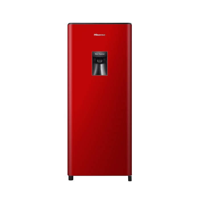 Luxurious Hisense 177L Single Door Fridge Water Dispenser H235RRE-WD Red