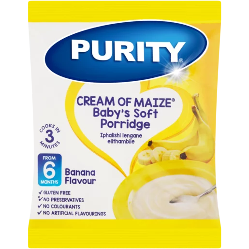 PURITY Banana Flavour Cream Of Maize Baby's Soft Porridge 400g