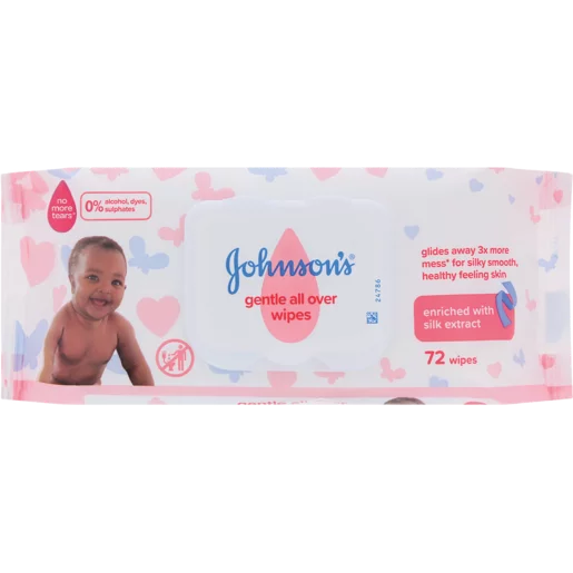 Johnson's Gentle All Over Wipes 72 Pack